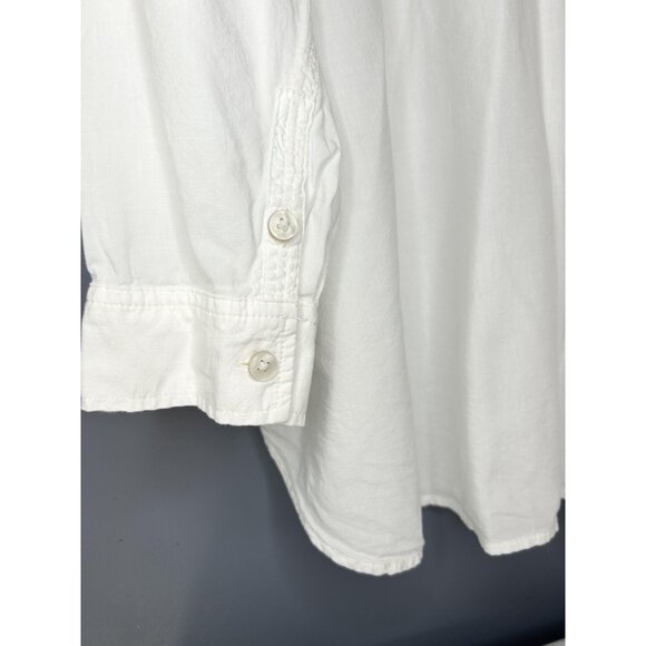 American Eagle Shirt Womens L White Oversized Fit Boyfriend Button Long Sleeve - Picture 8 of 16